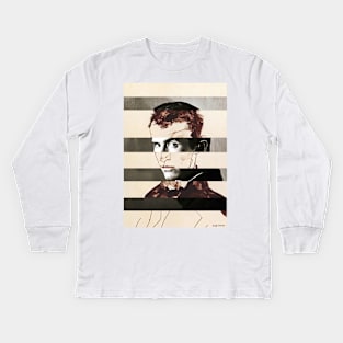 Self Portrait by Egon Schiele and Anthony Perkins Kids Long Sleeve T-Shirt